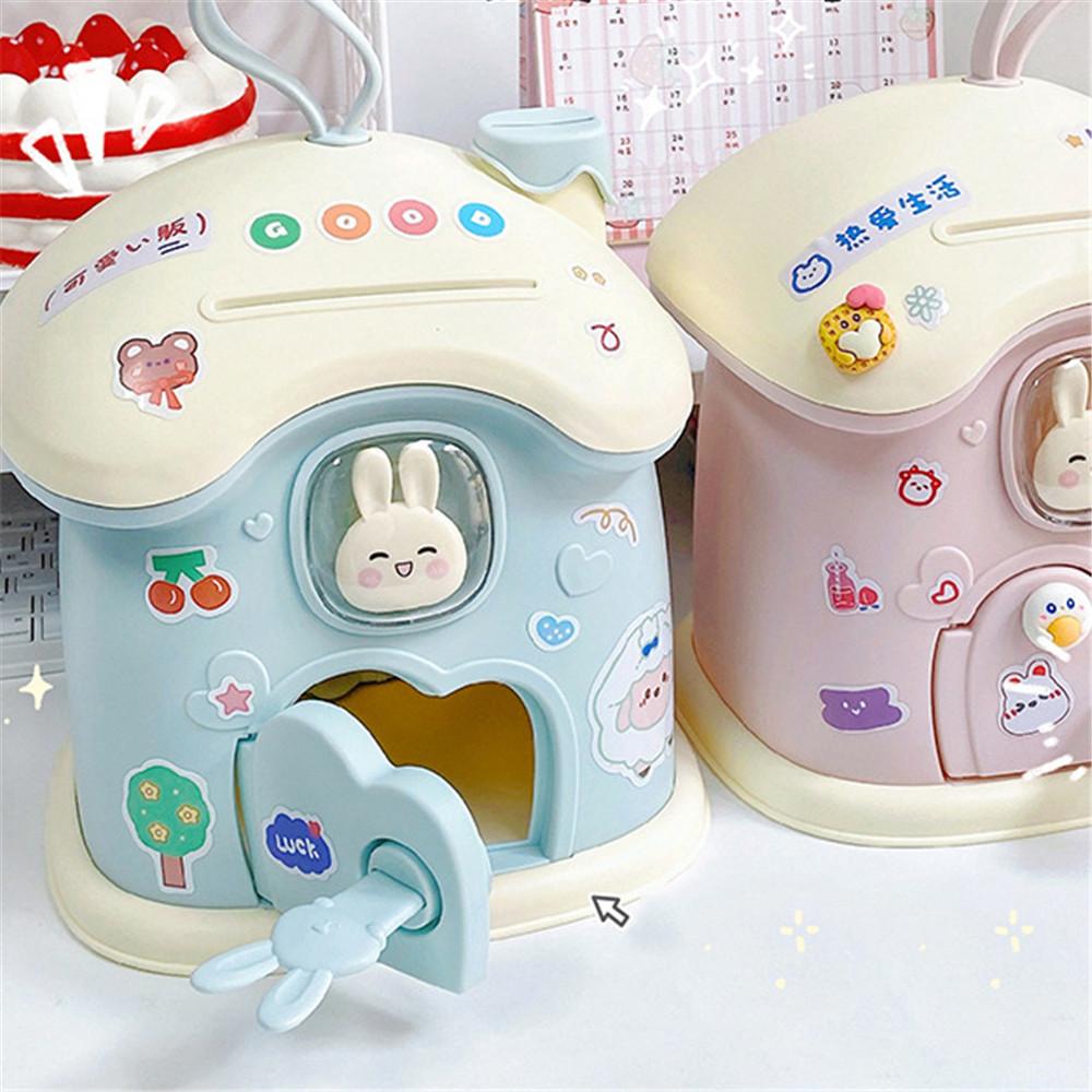 Kids Creative DIY Money Banking Toys Piggy Bank Money Saving Pot Coin Banks Coin Box With Lock Key Children Gift Toy For Girl