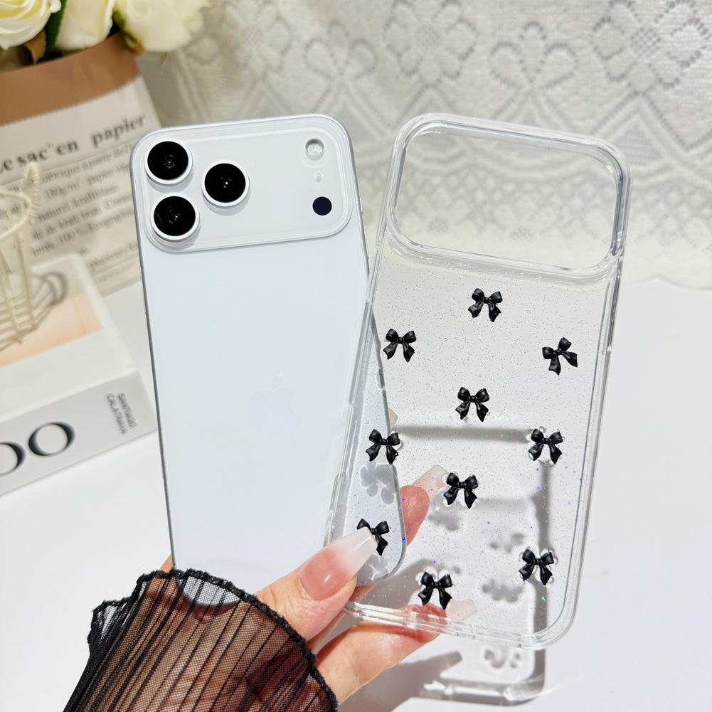Cute 3D Bow Sparkle Case For iPhone 17 Pro Max 17 Pro 16 Pro 15 14 13 12 11 Camera Lens Protector Shockproof TPU Bumper Cover