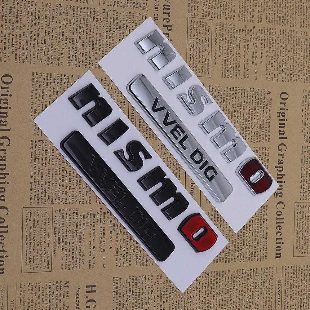 AOW4  ABS Car Rear for Nissan NISMO VVEL DIG Badge Qashqai Elgrand Leaf Juke Patrol Note Trunk Fender Side Letter Sticker Accessories