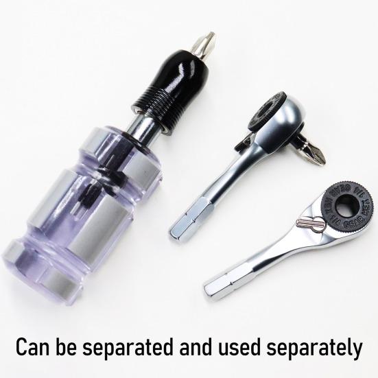 Mini Ratchet Wrench Comfortable Grip High Torque Output Multifunctional Bit Compatibility Hexagonal Handle Wrench Manual Tightening Tool