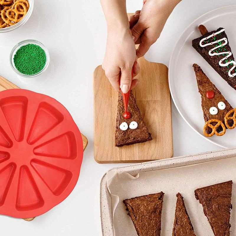 8 Holte Siliconen Portie Cakevorm Driehoekige Holte Cakevorm Pizza Punten Bakvormen Keuken Bakgereedschap voor Thanksgiving Day