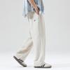 Summer New Knitted Casual Pants Drape Versatile Trousers Loose Straight Long Pants Men's Cotton