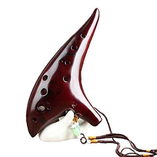 

Professional 12 Hole Alto C Smoked Ceramic Ocarina Tenor Musical Collection красный