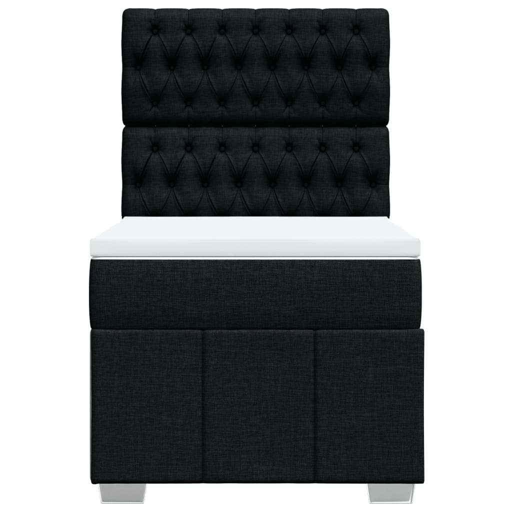 Box Spring Bed with Mattress Black 80 x 200 cm Fabric