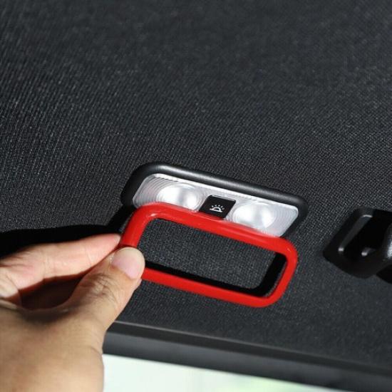 Car Rear Reading Light Lamp Cover Trim For Ford F150 15 - 20 Accessories Red ABS