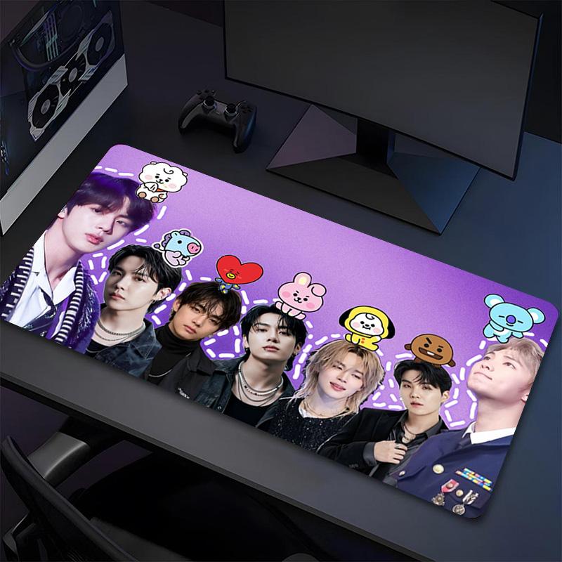 Kpop Stars Xl Gaming Mouse Pad Nonslip Rubber Base Stitched Edge Waterproof Desk Mat For Pc Laptop Gamer Office Computer Accessories C929896