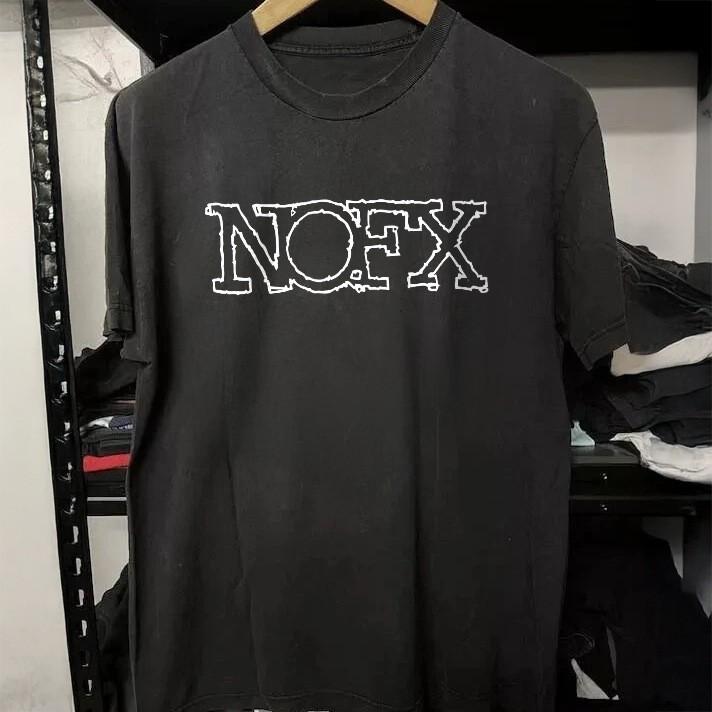 HOT! NOFX Logo Classic Black Heavy Cotton T-Shirt S