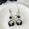 Glitter Earphone-shaped Cute Star Guitar Microphone Pendant Phone Chain Lanyard Girly Backpack Charms Bag Hanging Gifts Bag Charm
