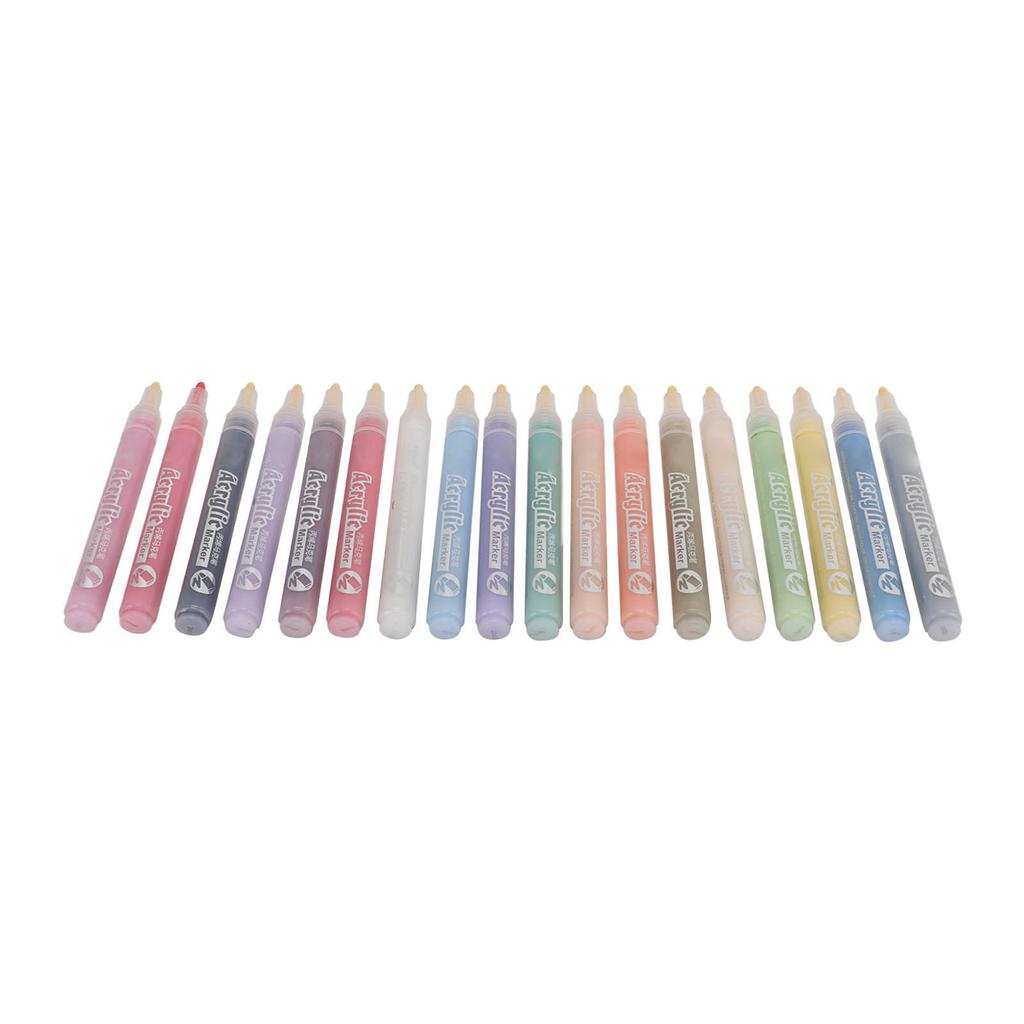 18 Pcs Acrylic Marker Bright Lasting Colorful Non Toxic No Odor DIY Doodle Water Color Pen