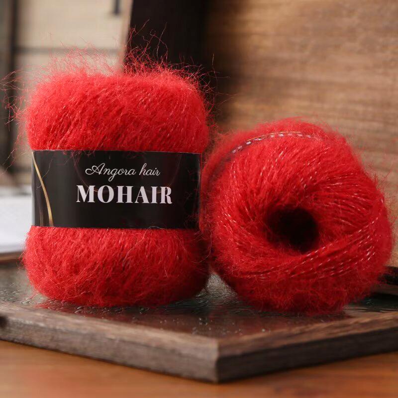 Alpaca Mohair Yarn Hand Woven Sweater Camisole Hat Yarn Ball Handmade DIY Doll Crochet Hook Yarn Ball Handmade Materials