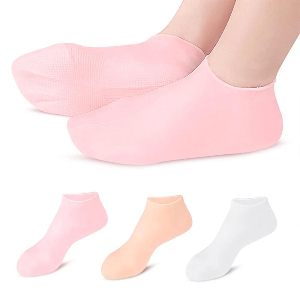 Silicone Feet Care Socks Full Length Moisturizing Gel Heel Socks Remove Cracked Cutin Non Slip Foot Skin Care Protector