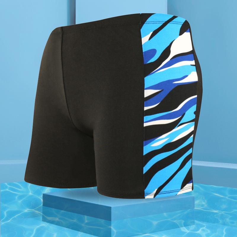 Men's Plus Size Milk Silk Flat Leg Swim Trunks - Fashion Print for Resort and Beach Wear