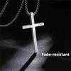 Silver Chain Pendant Necklace 60/70CM Length Jesus Cross Necklace  For Women Men