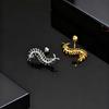 Unique Gothic Centipede Insect Shaped Stud Earrings, Gold Plated Metal Hypoallergenic Earrings, Waterproof Piercing Ear Jewelry