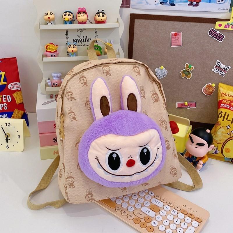 Doll Plush Decoration Cartoon Printed Backpack For Daily Travel And