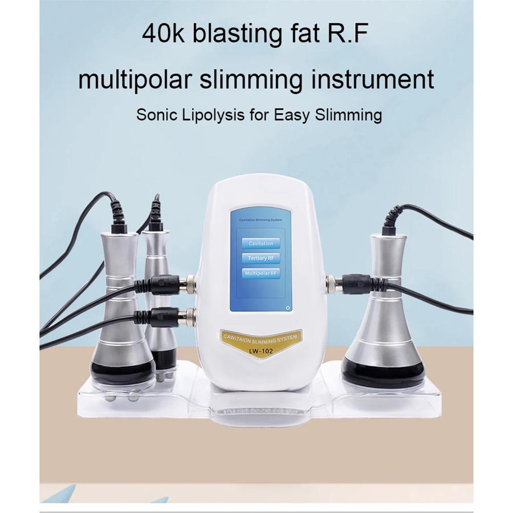 3 In 1 40K Cavitation Slimming Machine Ultrasonic Body Shaping Massage RF Facial Skin Tightening Lifting Device with Stand