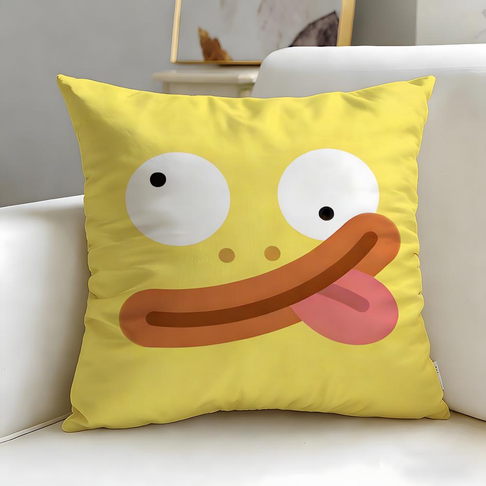 Style Cute Expression Cushion Cover Soft & Easy-Wash Pillow Case – Versatile For Couch, Bed, Travel And Office