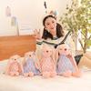 Cross-border Long-eared Angora Plush Rabbit Doll In Floral Dress - Children's Pillow Gift