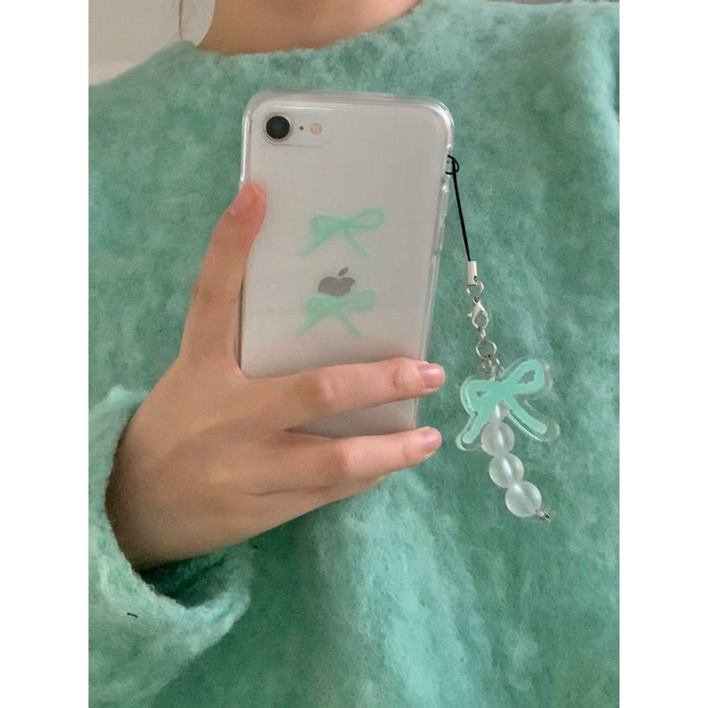 Loumoi Keyring _ Mint Ribbon