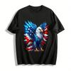 American Bald Eagle Stars and Stripes Print Casual T-Shirt Pure Cotton T-shirt