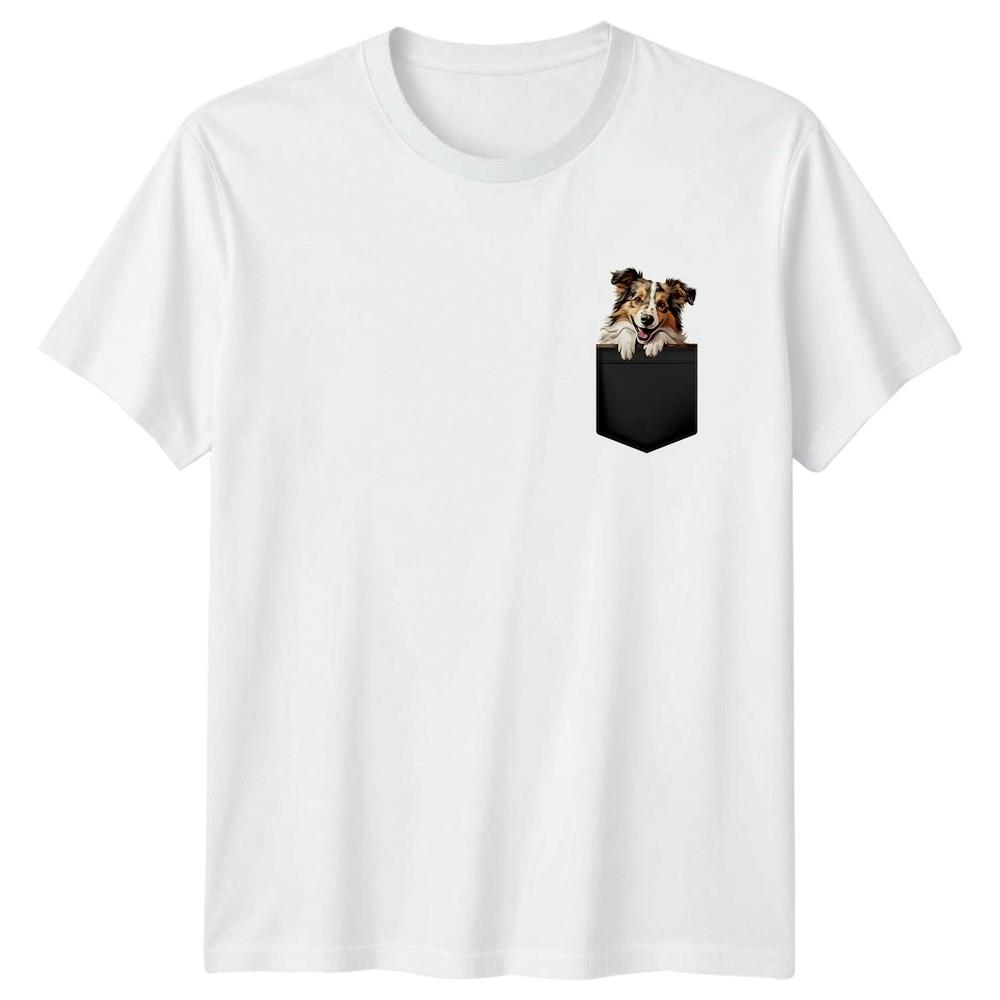 Australian Shepherd Dog Pocket Animals Unisexs TShirt Unisexs Tee Graphic Top S
