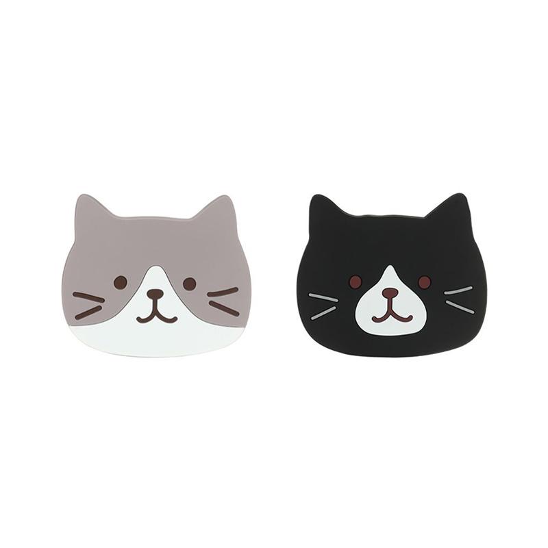 2Pcs Cute Cat Coaster Coffee Glasses Cup Mat Pad Kawaii Drink Coaster Set Heat Insulation Mug Coaster Kitchen Placemat for Table