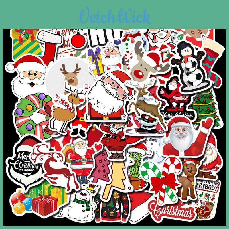 Festive Christmas Series Santa Snowman Stickers Perfect For Suitcases And Laptops