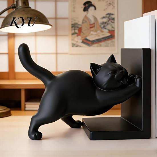 Creative Desk Decor for Cat Lovers 3D Printed Bookend Bookshelves, Decorative Book Ends Office Modern Minimalist Holder & Study Room, Heavy