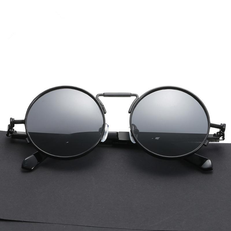 Vintage Men Sunglasses Women Retro Punk Round Metal Frame Colorful Lens Sun Glasses Fashion Eyewear  mujer