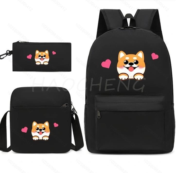 New CR7 Backpack 3Pcs Travel Bag Canvas Backpack Students School Bag For Boys Girls Canvas Teens Laptop Zipper Mochilas For Gift