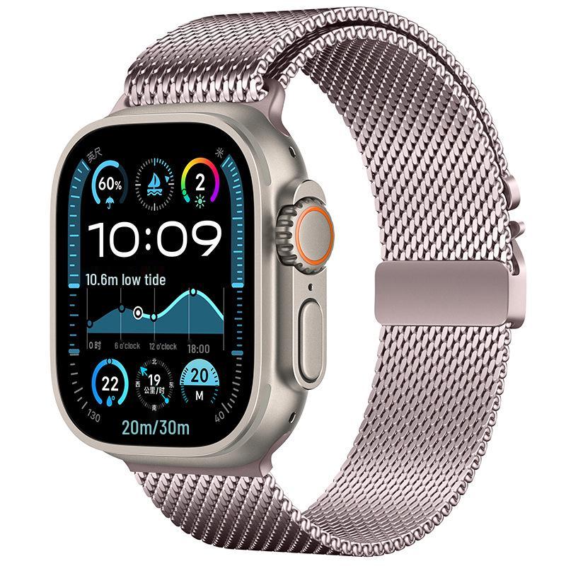 Kompatibel mit Apple Watch 11: Fallschirmschnalle Milanese Edelstahlarmband, Ultra 3 Metallarmband