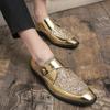Mode 2024 Männer Kleid Loafers Business Hochzeit Marke Männer Schuhe Atmungs Luxus Stil Bankett Pailletten Gold Schwarz Männlichen Schuhe Large38-48