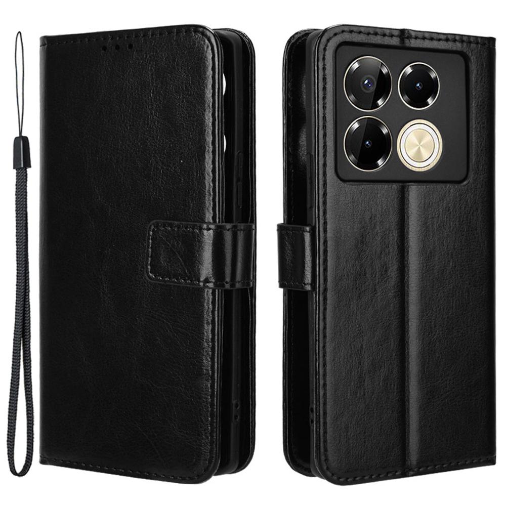 For Infinix Note 40 Pro 4G X6850 Case PU Leather Crazy Horse Texture Anti-Drop Phone Cover