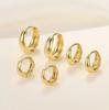 6Pcs/set Stainless Steel Crystal Zirconia Hoop Earring for Women Metal Circle Geometric Cartilage Piercing Earrings Set Jewelry