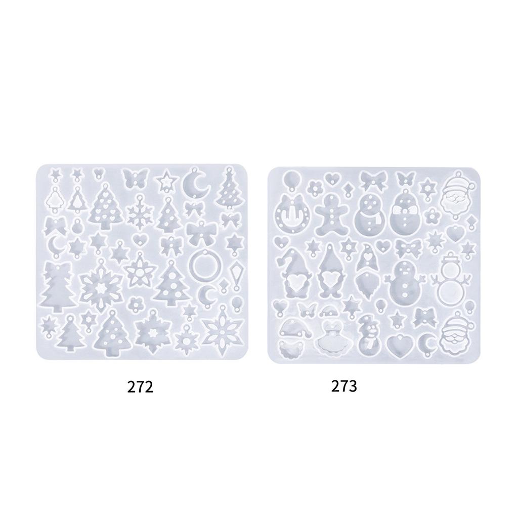 Christmas Earring Silicone Mould Set With Festive Designs for Holiday Jewelry Crafting and Resin Art Projects