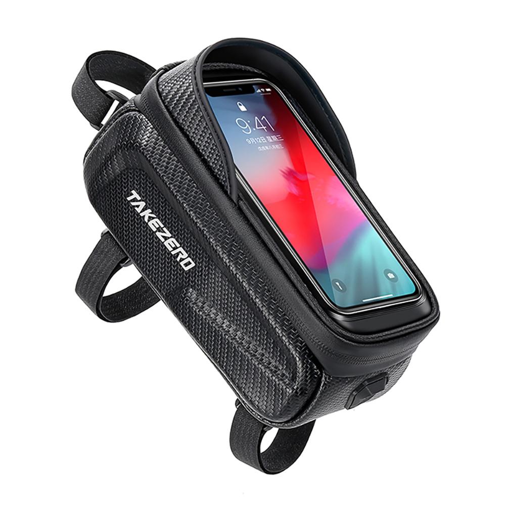 1L Bicycle Frame Top Tube Bag Waterproof Hard Shell Bicycle Front Frame Bag Carrier Pack Reflective Pattern Cycling Accessories