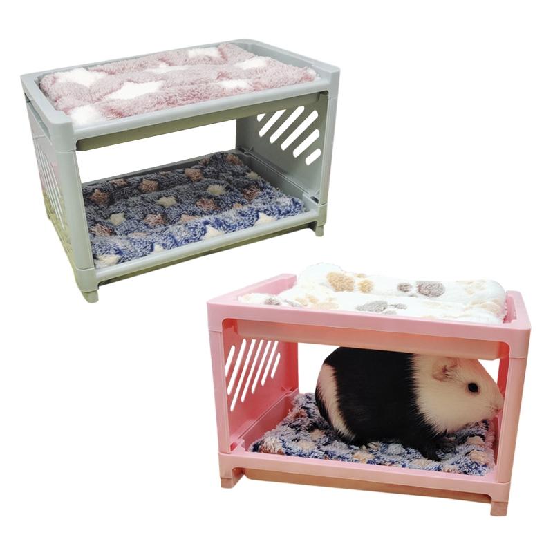Hamster Bed House Bunk Bed Small Animal Warm Bed House Cage Nest Blanket Bed Small Pet House Animals Hamster
