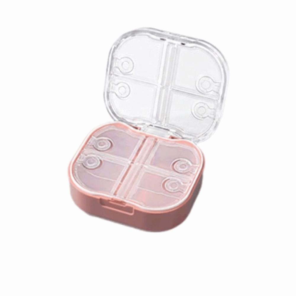 Portable Pill Box 8 Compartments Pill Case Square Pill Organizer Travel розовый