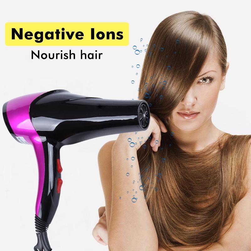 2000W Electric Hair Dryer Salon Professional 2 Speed 3 Heat Hairdressing Blow with Detachable Nozzle