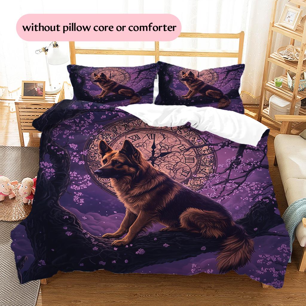 German Shepherd Pattern Bedding Home Decoration Birthday Gift (1 * duvet cover + 2 * pillowcase, without core)