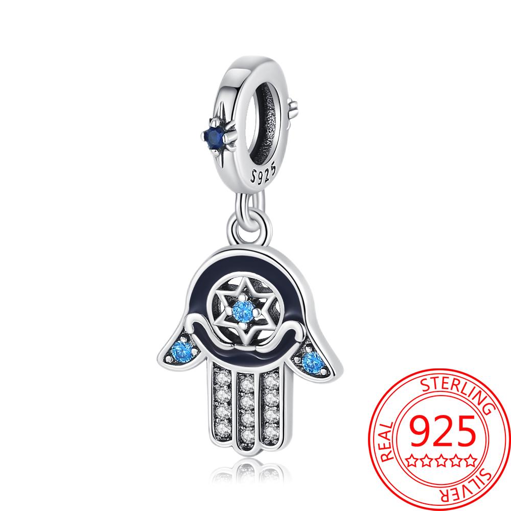 Mysterious Copper Love Evil Eyes Celtic Knot Palm Pendant Beads Safety Clip Fit Brand Bracelet Premium Gift Diy