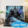 Custom Name Dark Kingdom's Rise Warcraft Blanket Bed Sofa Blanket Flannel Blanket for Camping, Hiking, Picnic Essentials,gift for Fan Family