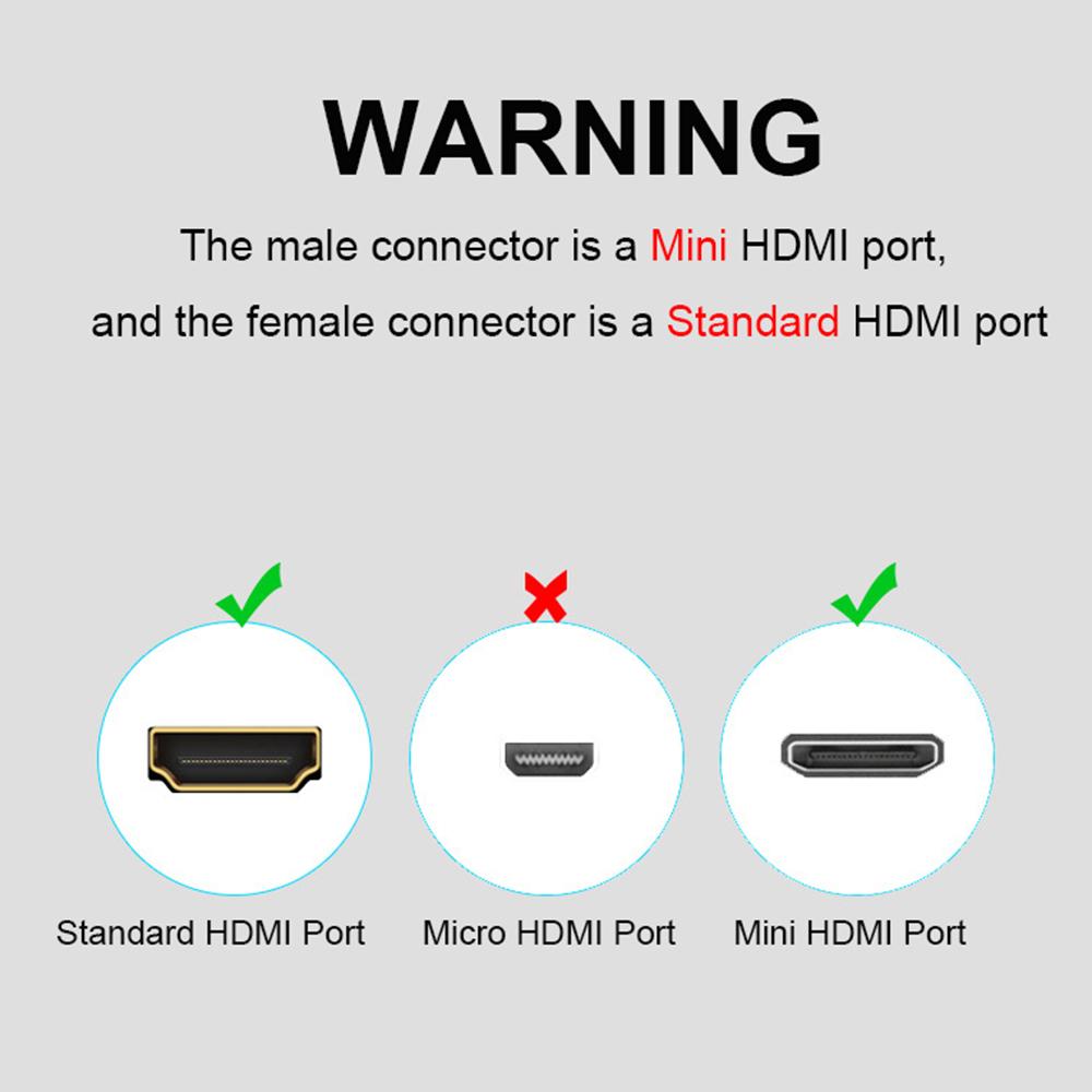MINI HDMI MALE TO HDMI A FEMALE ADAPTER Converter HDMI To MINI HDMI Adatper 1080 P 2K 4K FOR MINI PC HDTV HD CAMERA 5504