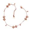 Purple Gold Shell Hollow Anklet Plated With Rose Gold Smooth Round Bead Splicing Fan Anklet Jewelry