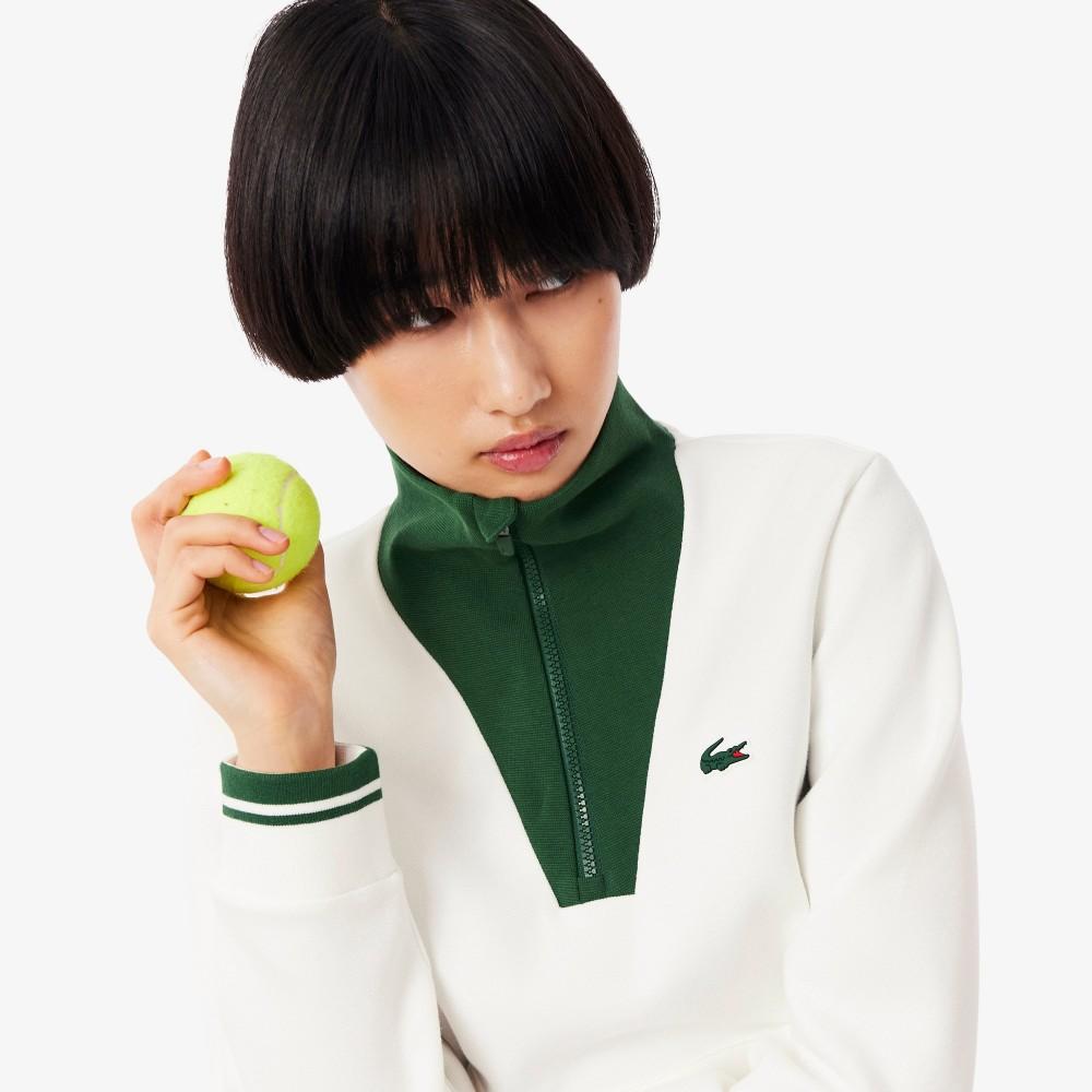 [lacoste] Women's Tennis Heritage Half-Zip Sweatshirt SF8634-55NX0N