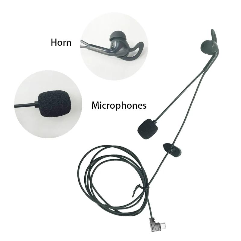 Type-C Plug Interface In-Ear Referee Headset Suitable For EJEAS V6 Pro+ /V4 Plus Motorcycle Helmet Bluetooth Intercom Headset