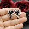 10pcs 18*27mm Heart Shape Wing Fox Cute Gothic Jewelry Charm Enamel Halloween Pendant DIY Necklace Earrings Handmade Accessories