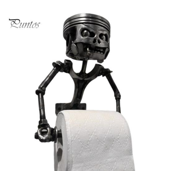 

Держатель для туалетной бумаги в форме черепа, готическое настенное крепление, металлический органайзер для рулонов бумаги, ванная комната, кухня, диспенсер для бумажных полотенец, украшение на Хэллоуин чёрный