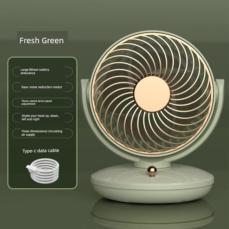 2026 New Model Oscillating Mini Fan, Rechargeable, Long-Lasting Battery, Portable Small Fan, Desktop USB Fan