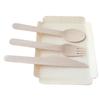 100pcs 16cm Disposable Wooden Spoon Fork Cutlery Set Wedding Birthday Party Tableware Decoration Supplies Dessert Cake Scoop